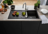 Blanco Metra 6 S - 525926 - Silgranit Reversible 1.5 Bowl Inset Sink - Black