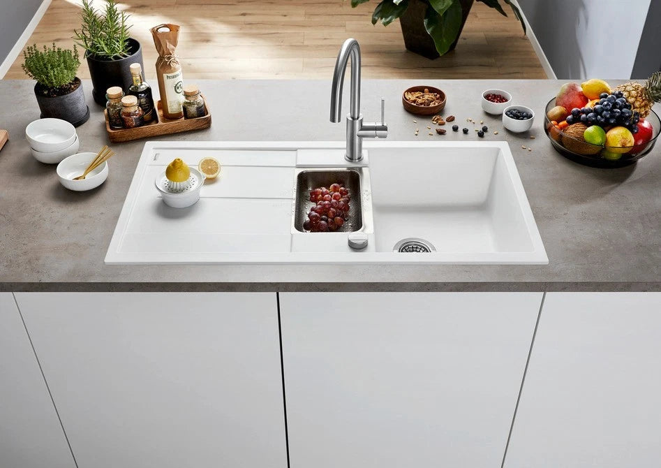 Blanco Metra 6 S - 525926 - Silgranit Reversible 1.5 Bowl Inset Sink - Black