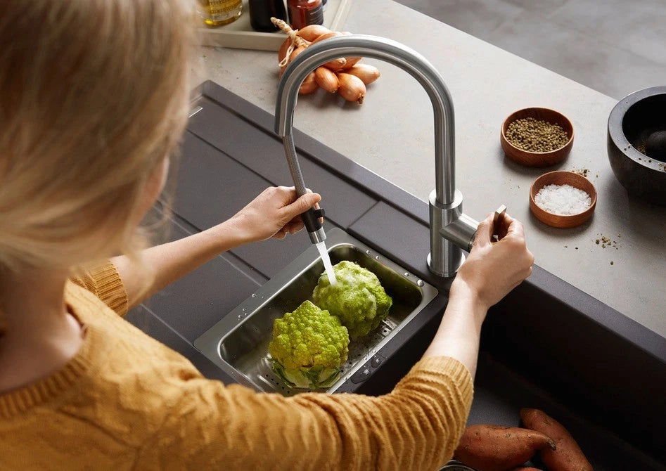 Blanco Metra 6 S - 525926 - Silgranit Reversible 1.5 Bowl Inset Sink - Black