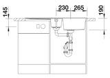 Blanco Metra 6 S - 525926 - Silgranit Reversible 1.5 Bowl Inset Sink - Black