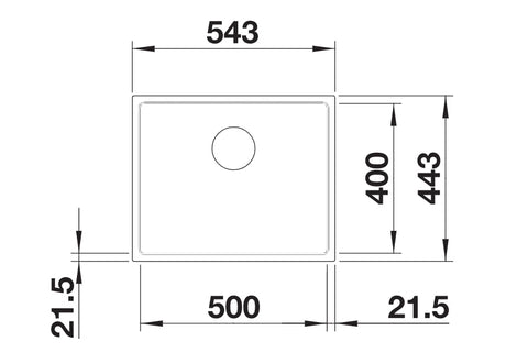 Blanco Subline 500-IF Steelframe InFino - 524110 - Silgranit 1.0 Bowl Flush Mount Inset Sink - White