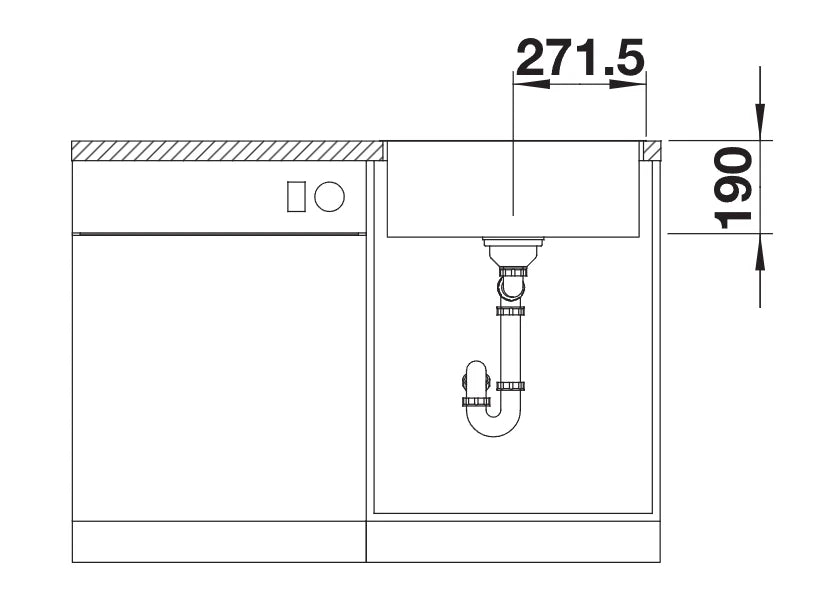 Blanco Subline 500-IF Steelframe InFino - 525997 - Silgranit 1.0 Bowl Flush Mount Inset Sink - Black