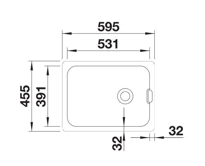 Blanco Belfast 60 Ceramic - 518497 - Crystal White Gloss 1.0 Bowl Sink