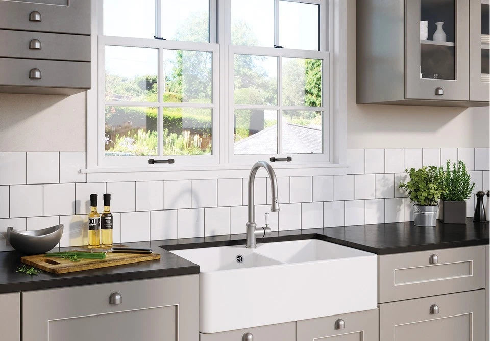 Blanco Villae Farmhouse Ceramic - 525164 - Crystal White Gloss 2.0 Bowl Sink
