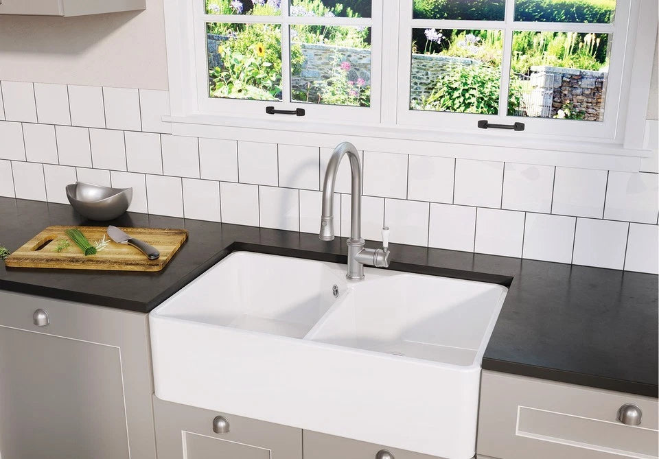Blanco Villae Farmhouse Ceramic - 525164 - Crystal White Gloss 2.0 Bowl Sink