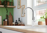 Blanco Carena-S Vario - 521368 - Single Lever Monobloc Kitchen Tap with Pull-out Spray - Silgranit White/Chrome