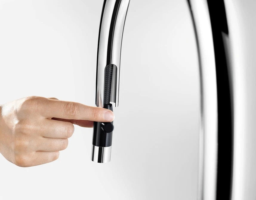 Blanco Carena-S Vario - 521368 - Single Lever Monobloc Kitchen Tap with Pull-out Spray - Silgranit White/Chrome