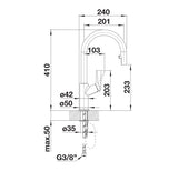 Blanco Carena-S Vario - 521368 - Single Lever Monobloc Kitchen Tap with Pull-out Spray - Silgranit White/Chrome