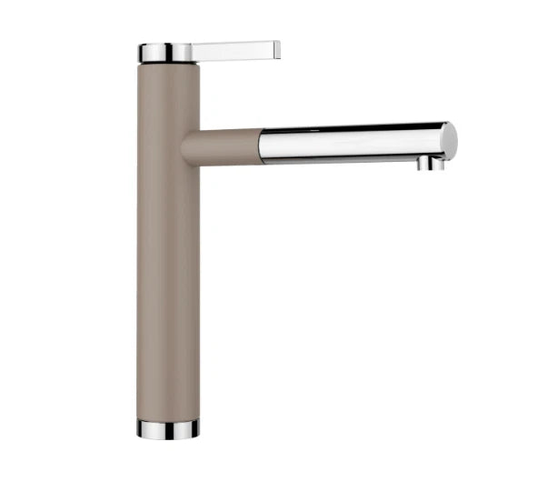 Blanco Linee-S - 518446 - Single Lever Monobloc Kitchen Tap with Pull-out Spray - Silgranit Tartufo/Chrome
