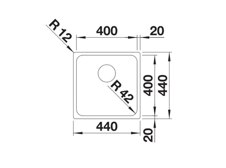 Blanco Solis 400-U - 526117 - Undermount Kitchen Sink - Stainless Steel