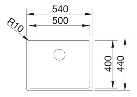 Blanco Claron 500-U - 521577 - Undermount Kitchen Sink - Stainless Steel