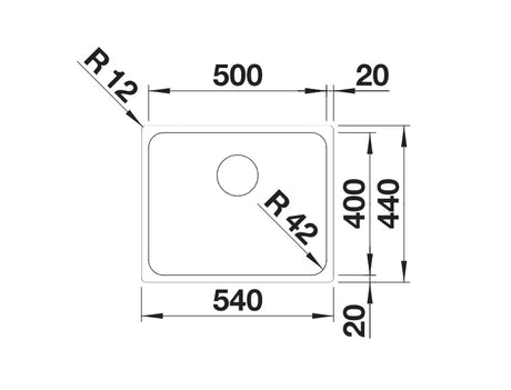 Blanco Solis 500-U - 526122 - Undermount Kitchen Sink - Stainless Steel