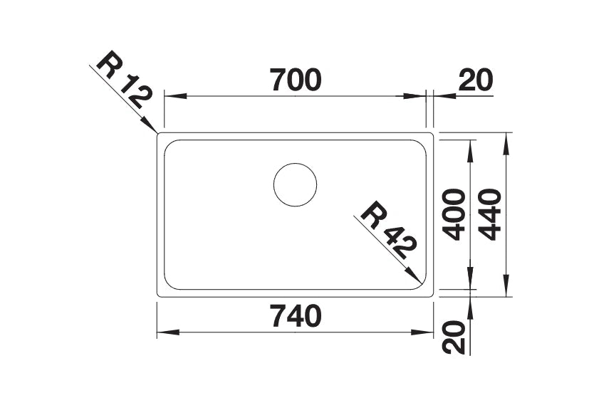 Blanco Solis 700-U - 526125 - Undermount Kitchen Sink - Stainless Steel