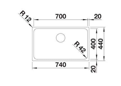Blanco Solis 700-U - 526125 - Undermount Kitchen Sink - Stainless Steel