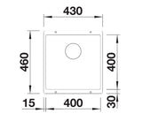 Blanco Subline 400-U - 527166 - 1.0 Bowl Silgranit Undermount Sink - Soft White