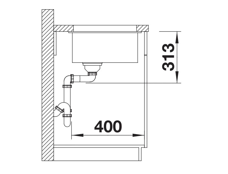 Blanco Subline 400-U - 527166 - 1.0 Bowl Silgranit Undermount Sink - Soft White