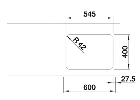 Blanco Solis 340/180-U LH - 526129 - Undermount Kitchen Sink - Stainless Steel