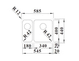 Blanco Solis 340/180-U RH - 526128 - Undermount Kitchen Sink - Stainless Steel