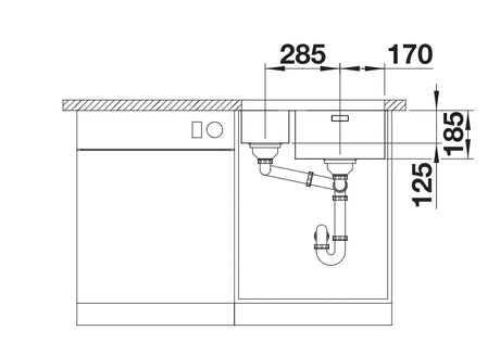 Blanco Solis 340/180-U RH - 526128 - Undermount Kitchen Sink - Stainless Steel