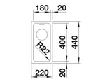 Blanco Andano 180-U - 522952 - Undermount Kitchen Sink - Stainless Steel