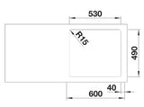 Blanco Etagon 500-IF/A - 521748 - Single Bowl Inset Kitchen Sink with Tap Ledge - Stainless Steel