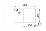 Blanco Adira 45 S - 527586 - Silgranit 1.0 Bowl Reversible Inset Sink - Anthracite