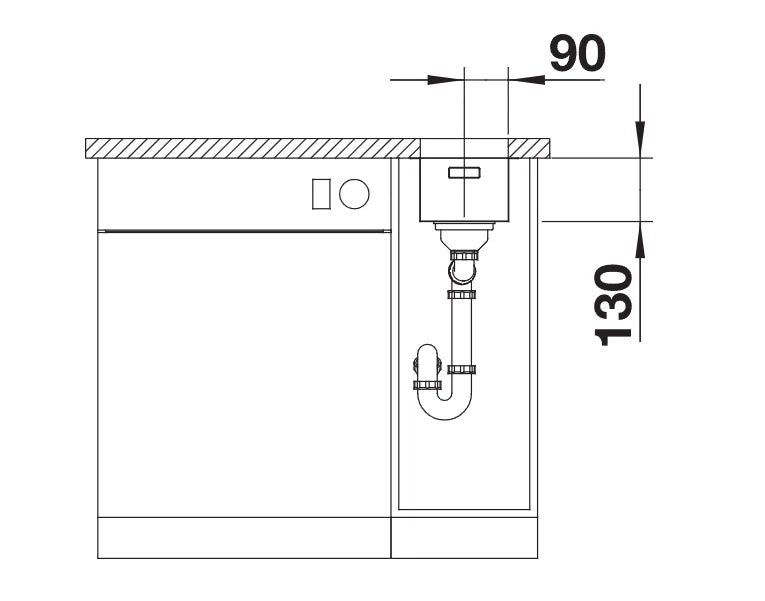 Blanco Andano 180-U - 522952 - Undermount Kitchen Sink - Stainless Steel