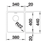 Blanco Andano 340-U - 522955 - Undermount Kitchen Sink - Stainless Steel