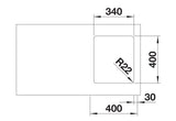 Blanco Andano 340-U - 522955 - Undermount Kitchen Sink - Stainless Steel