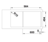 Blanco Collectis 6 S Right Hand - 523344 - Silgranit 1.5 Bowl Inset Sink - Anthracite