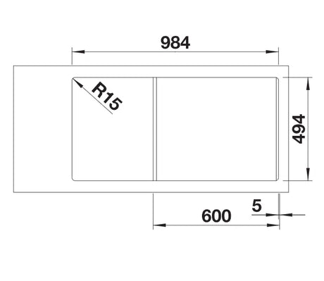 Blanco Collectis 6 S Right Hand - 523344 - Silgranit 1.5 Bowl Inset Sink - Anthracite