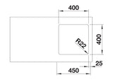 Blanco Andano 400-U - 522959 - Undermount Kitchen Sink - Stainless Steel
