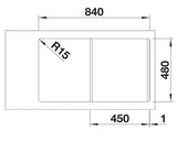 Blanco Lemis 45 S-IF - 454795 - Single Bowl Reversible Inset Kitchen Sink - Stainless Steel