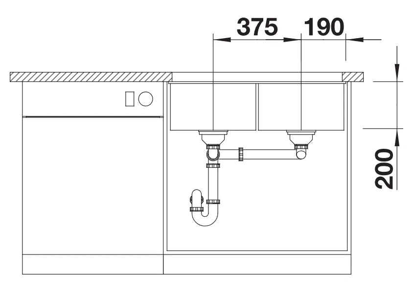 Blanco Subline 350/350-U - 523578 - Undermount Sink Silgranit - White