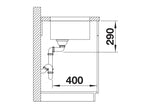 Blanco Andano 400-U - 522959 - Undermount Kitchen Sink - Stainless Steel