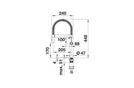 Blanco Culina-S II Mini - 527703 - Single Lever Flexible Hose Tap - Satin Platinum