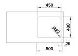Blanco Andano 450-U - 522963 - Undermount Kitchen Sink - Stainless Steel