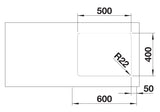 Blanco Andano 500-U - 522967 - Undermount Kitchen Sink - Stainless Steel