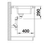 Blanco Etagon 500-IF/A - 521748 - Single Bowl Inset Kitchen Sink with Tap Ledge - Stainless Steel