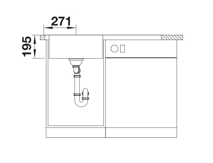 Blanco Divon II 5 S-IF LH - 521659 - Single Bowl Inset Kitchen Sink - Stainless Steel