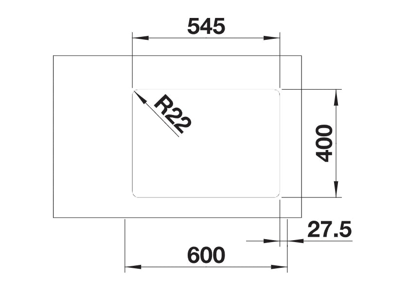 Blanco Andano 340/180-U LH - 522979 - Undermount Kitchen Sink - Stainless Steel