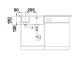 Blanco Andano 340/180-U LH - 522979 - Undermount Kitchen Sink - Stainless Steel