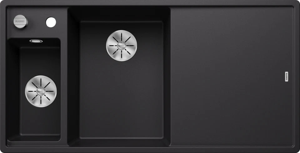 Blanco Axia III 6 S Left Hand - 525848 - Silgranit 1.5 Bowl Inset Sink - Black