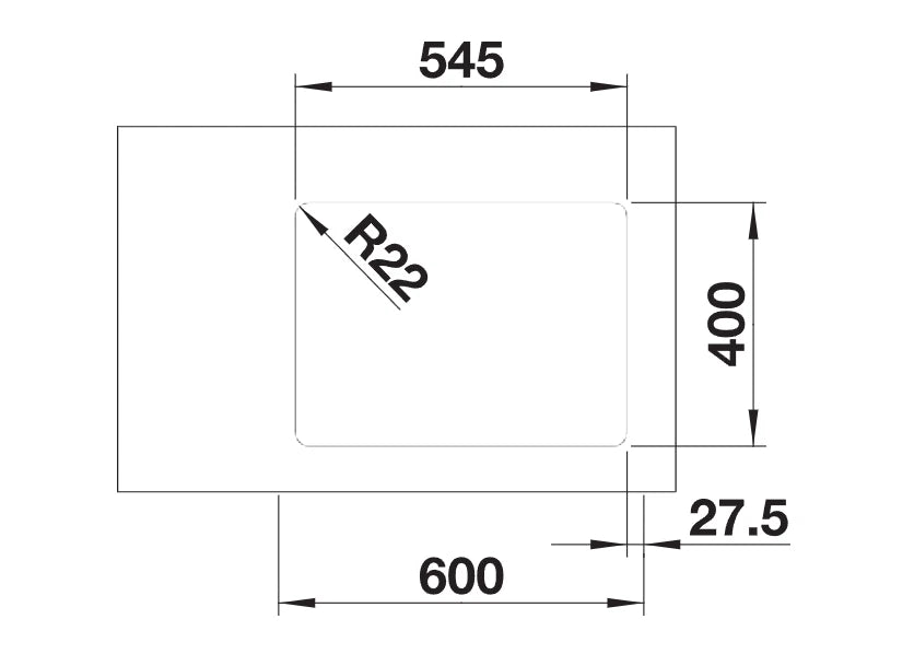 Blanco Andano 340/180-U RH - 522977 - Undermount Kitchen Sink - Stainless Steel