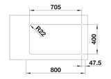 Blanco Andano 500/180-U RH - 522989 - Undermount Kitchen Sink - Stainless Steel