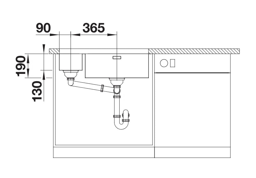 Blanco Andano 500/180-U LH - 522991 - Undermount Kitchen Sink - Stainless Steel