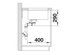 Blanco Andano 500/180-U LH - 522991 - Undermount Kitchen Sink - Stainless Steel