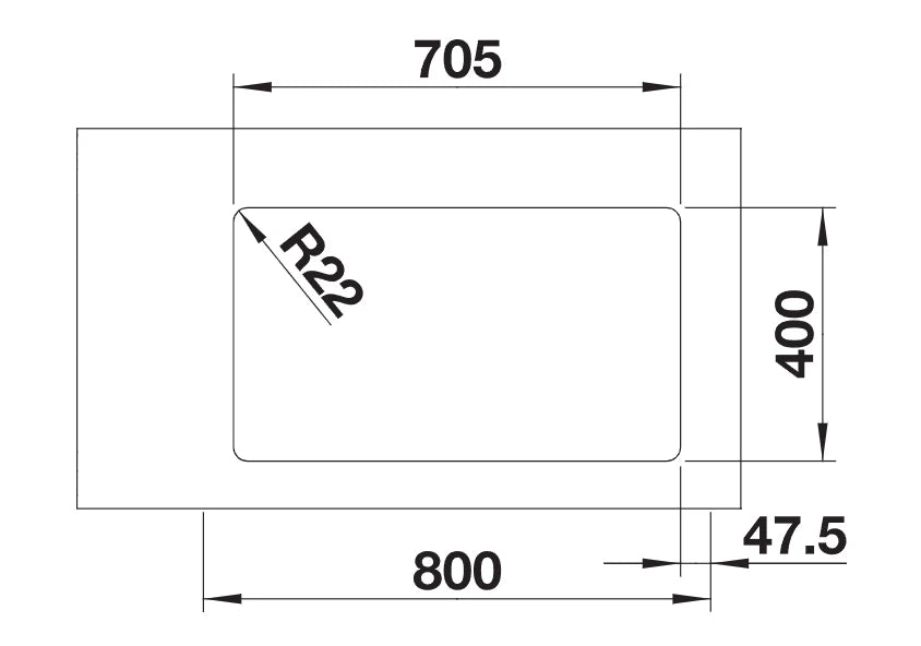 Blanco Andano 340/340-U - 522983 - Undermount Kitchen Sink - Stainless Steel