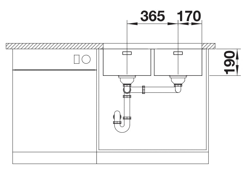 Blanco Andano 340/340-U - 522983 - Undermount Kitchen Sink - Stainless Steel