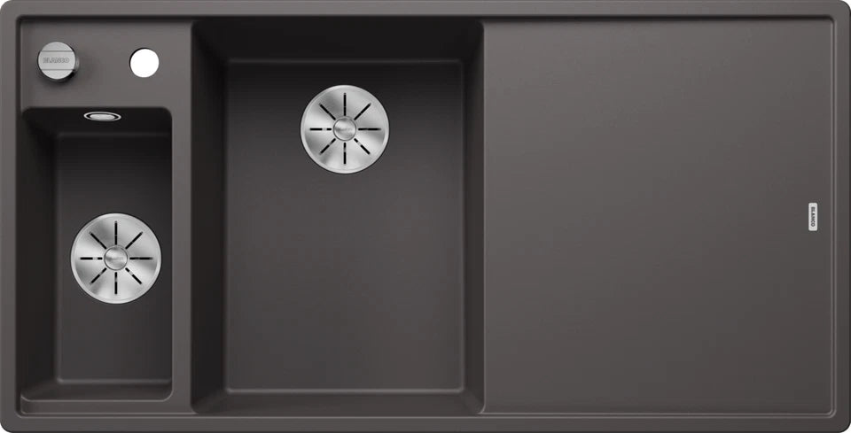 Blanco Axia III 6 S Left Hand - 524654 - Silgranit 1.5 Bowl Inset Sink - Rock Grey